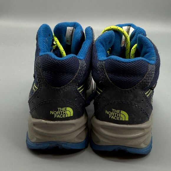 The North Face Hedgehog Mid Boy's 10 Navy Blue Hiking Boots Lace-Up Outdoor Shoe - Picture 5 of 10